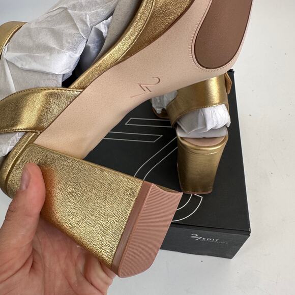 27 EDIT by NATURALIZER New in Box Jaselle Platform Sandal in Gold // 11 - Picture 11 of 12